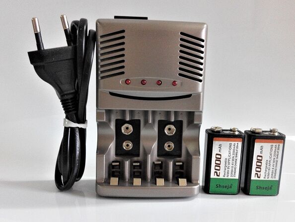 2pcs 9V2000mah NI-MH Batterij + 9V 6F22 Batterij AA AAA Oplaadbare Batterijen Smart Charger: EU