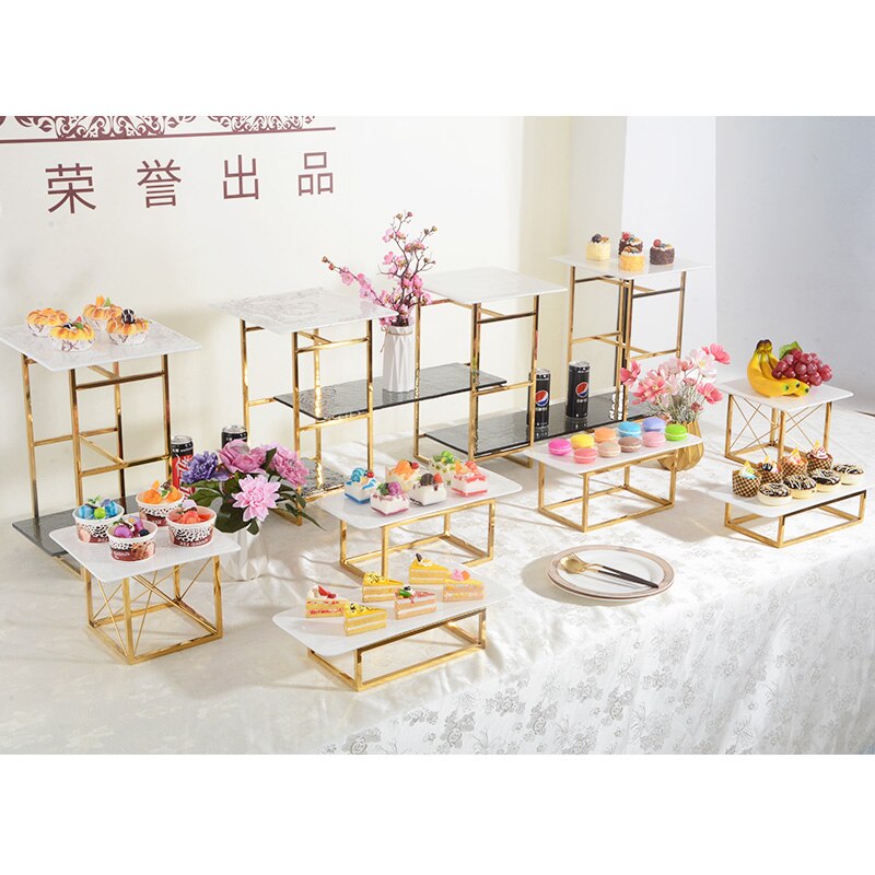 Dessert Fruit Cake Stand Metal Afternoon Tea Wedding Luxury Modern Candy Cake Display Stand Serving Plateau Tableware DG50TD