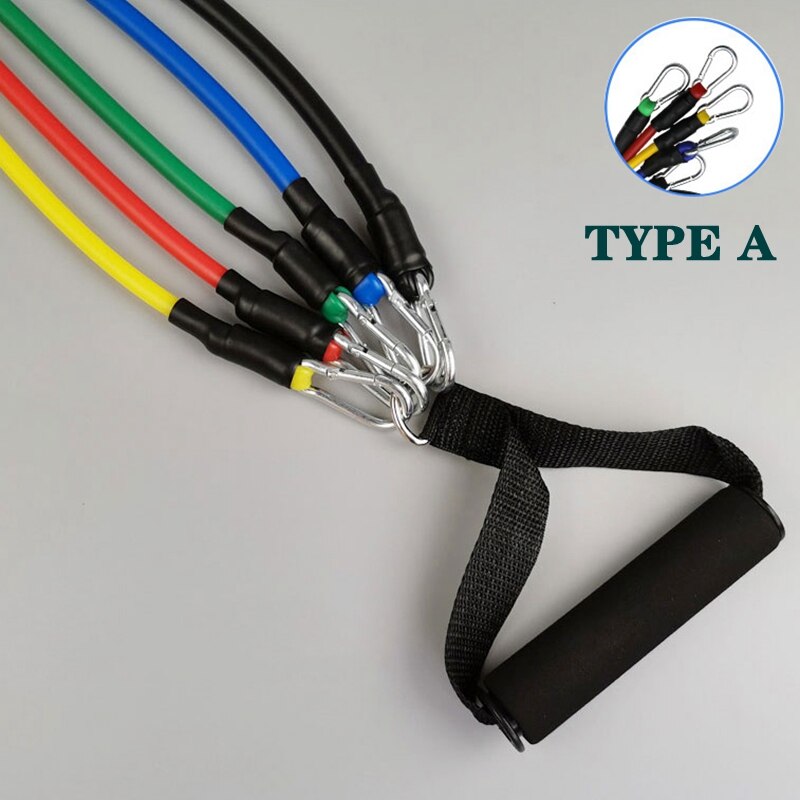 Versterkte 11Pcs Bodylastics Resistance Bands Set Met Deur Anker, Handgrepen, Enkelbandjes Voor Home Gym Workout