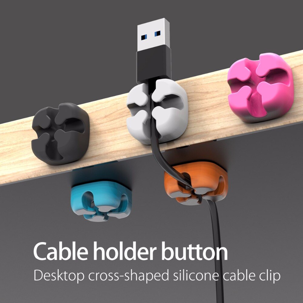 ORICO CBSX Cable Winder Silicone Cable Organizer USB Cable Management Clips Cable Holder For Mouse Headphone Earphone