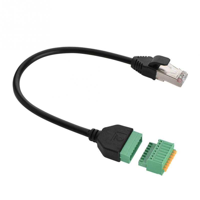 RJ45 Male Jack to 8 Pin Spring Connector Terminal Block Adapter Cable