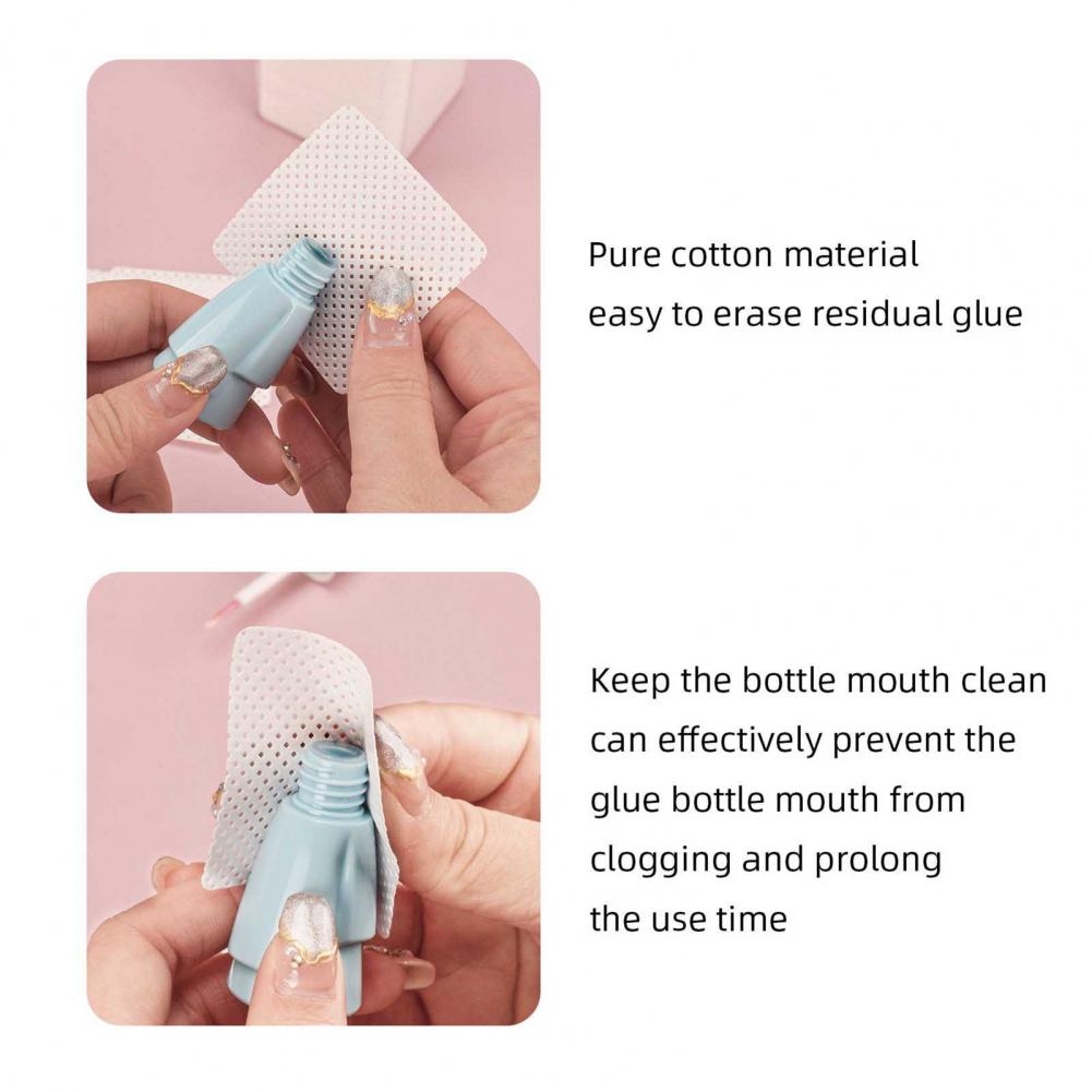 200Pcs/Box Cleaning Eraser Smooth Adhesive Remover Cotton False Eyelash Cleaner Paper Pad for Women
