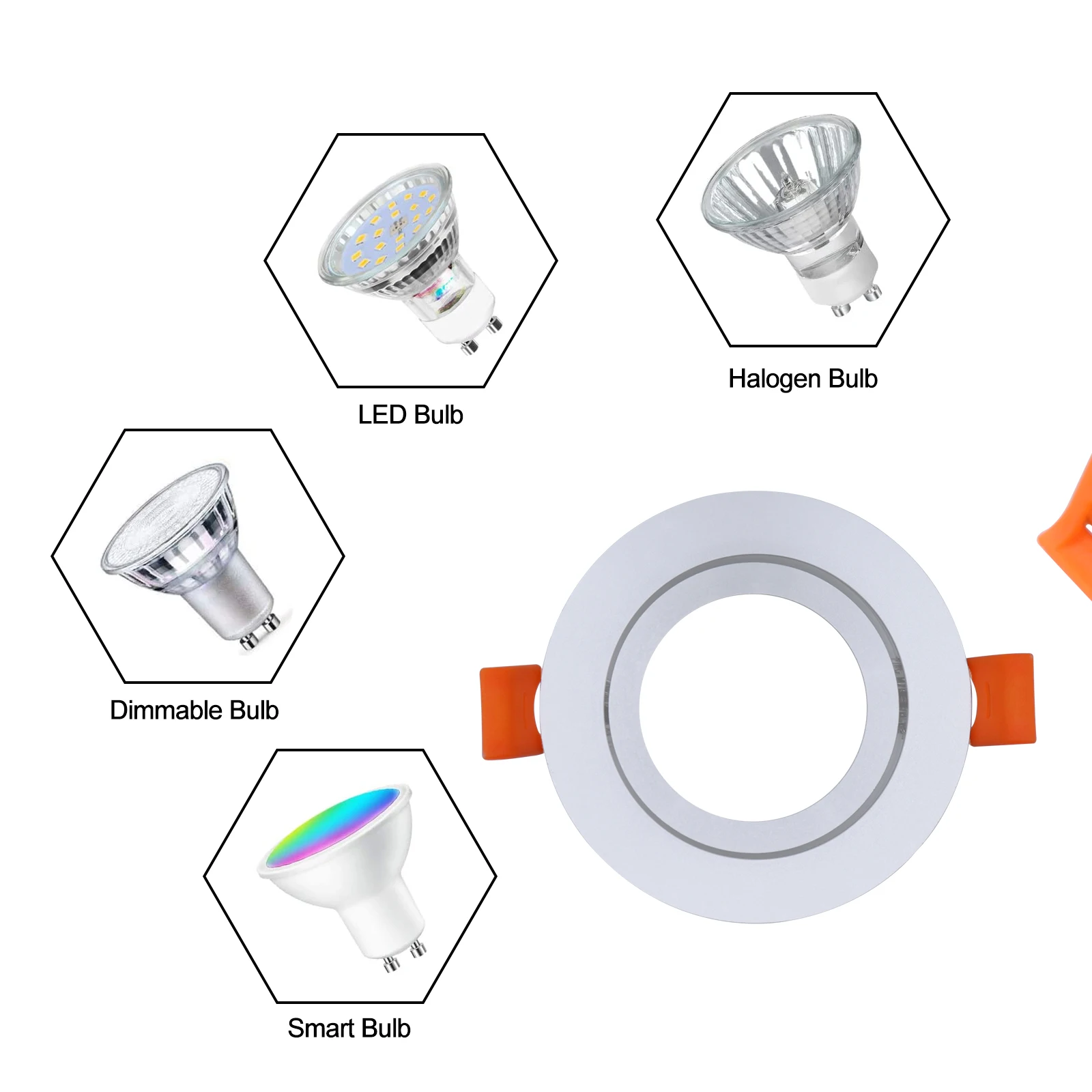 Led Plafond Spot Licht Frame 4/6/10Pcs Mr16 Gu10 Armatuur Verstelbare Inbouw Led Licht Led Plafond Lamp Armaturen Gu10 Frame
