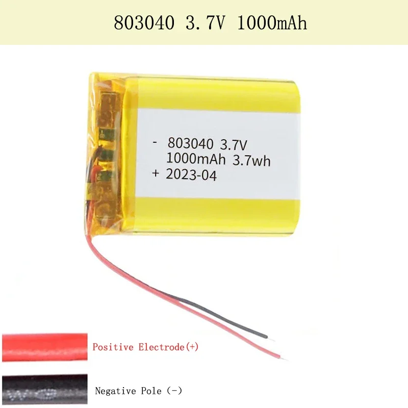3.7V 1000mAh 803040 Akumulator litowo-polimerowy do zestawu słuchawkowego Bluetooth MP5 z kamerą i nawigacją GPS