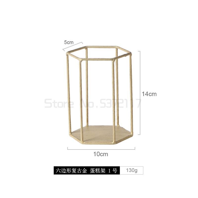 Household champagne gold desserts display shelf geometric shelf tray room type cake shelf