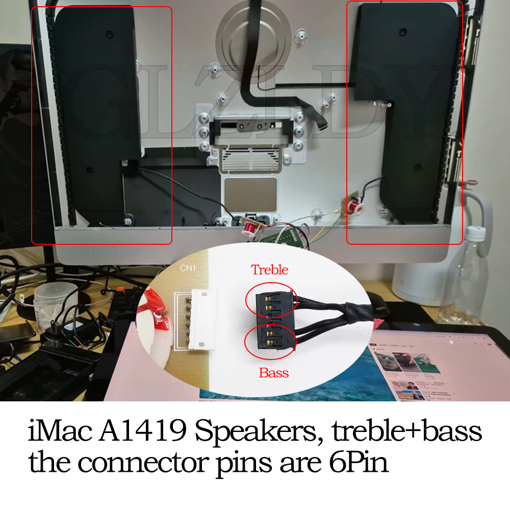 1 pair Audio Speaker Treble Bass Speaker Crossover Divider amplifier for 27" imac A1418 A1419 A2115 original Speaker Refit Kit