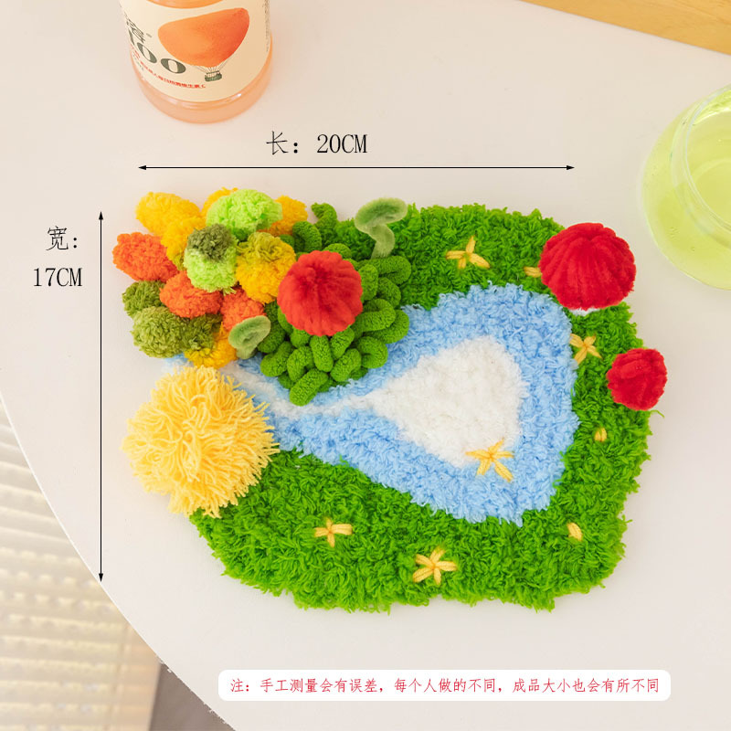 Kit de posavasos con gancho de lengüeta de musgo, materiales artesanales hechos a mano, decoración interior del hogar, alfombras de hilo de ganchillo, Kit de enganche de costura para: plum