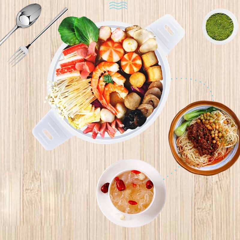 Foldable Electric Frying Pan Kettle Heated Food Container Heated Lunch Box Cooker Portable Multifunctional Thermal Cooker EU Plu