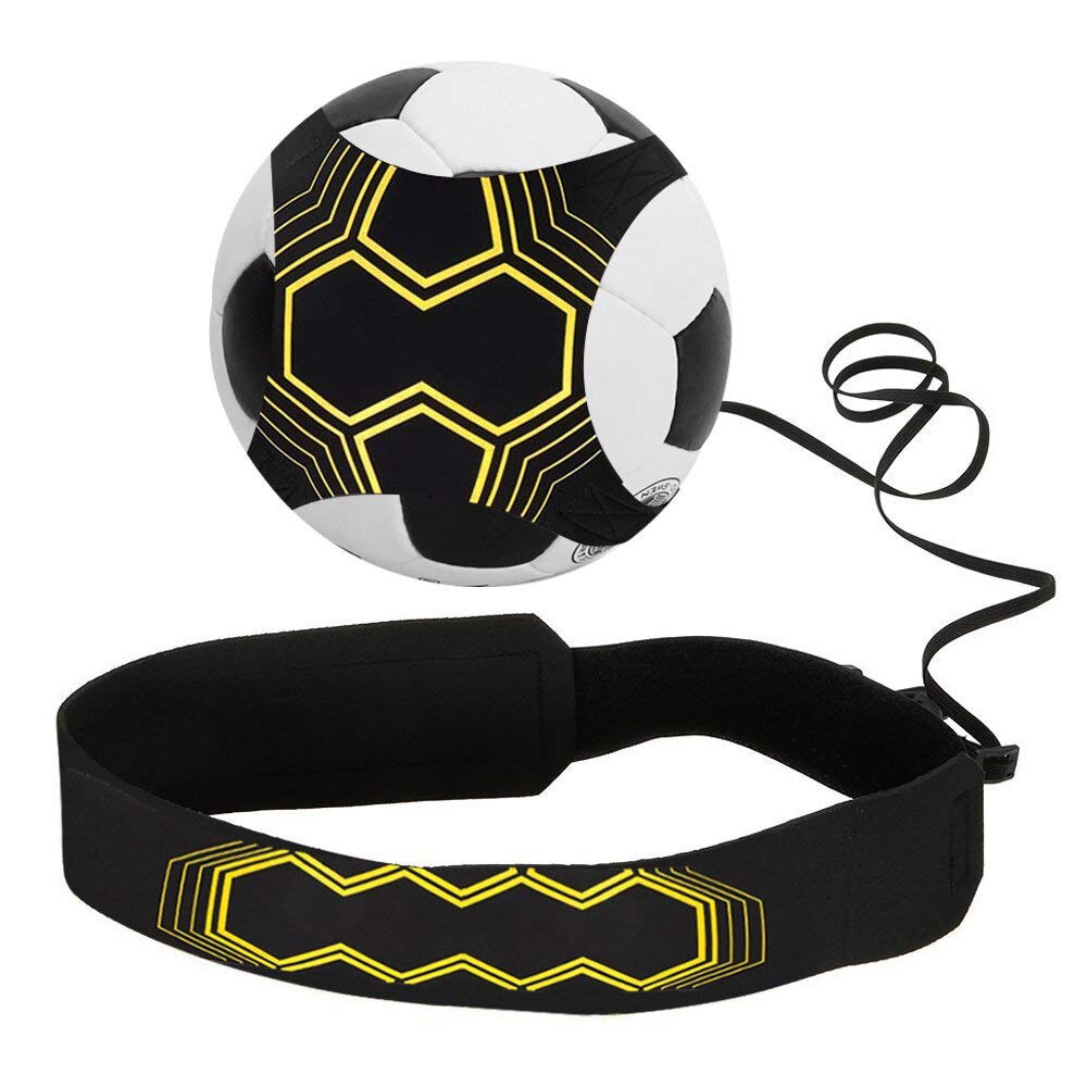 Kontroll ferdigheter kick ball fotball stropp trening hjelpemiddel holdbar elastisk retur neopren praksis håndfri fotball trener belte