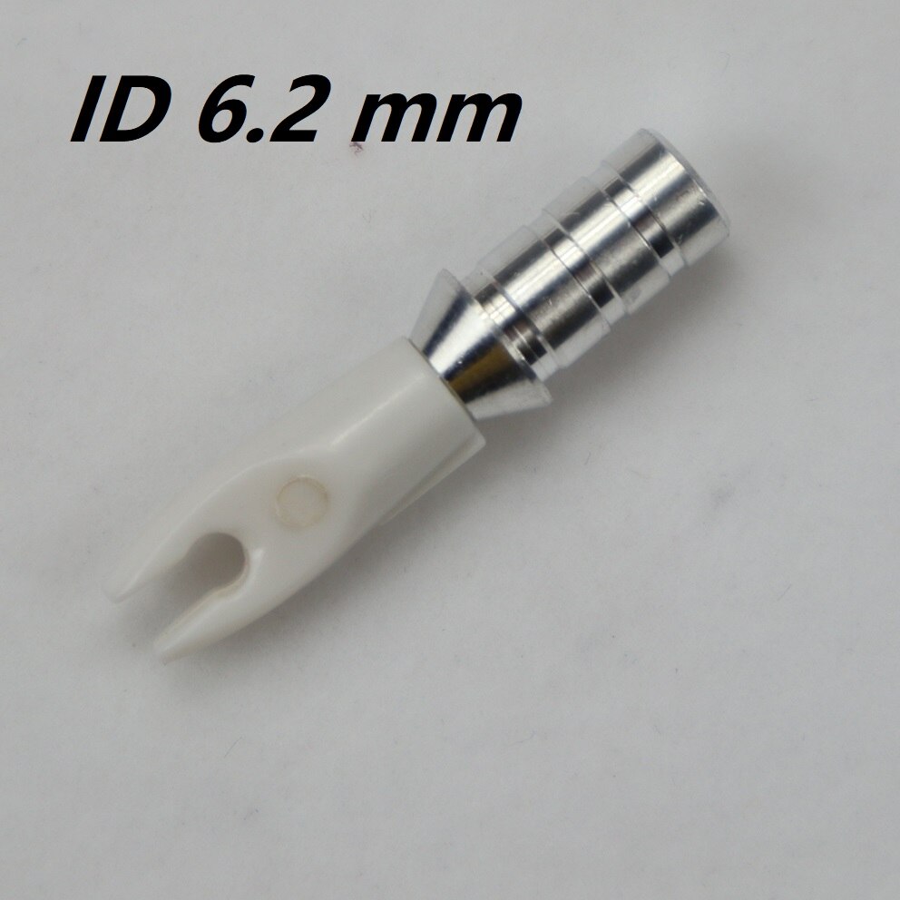 36pcs Arrow Pin Nocks Arrow Nock +Aluminum Pin For 4.2 mm 6.2 mm Carbon Arrow Shaft DIY Archery Accessories: ID 6.2 mm white