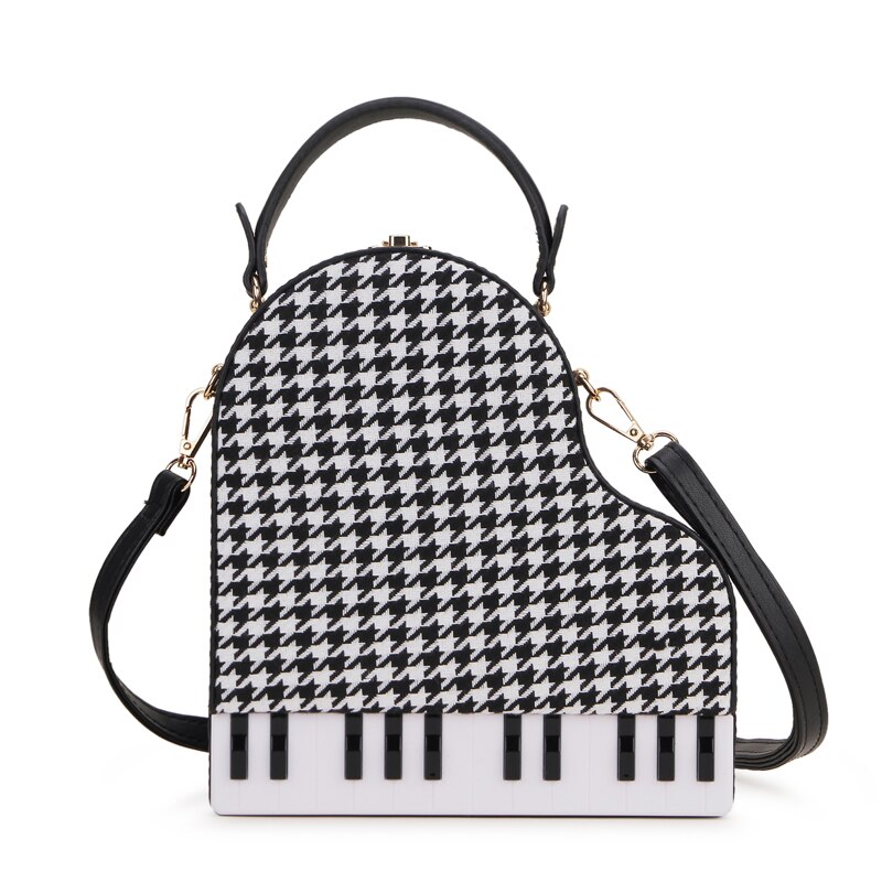 Nieuwe pied-de-poule pianostijl dames feesttassen en handtassen crossbody tas dames schoudertas pu etui: Default Title