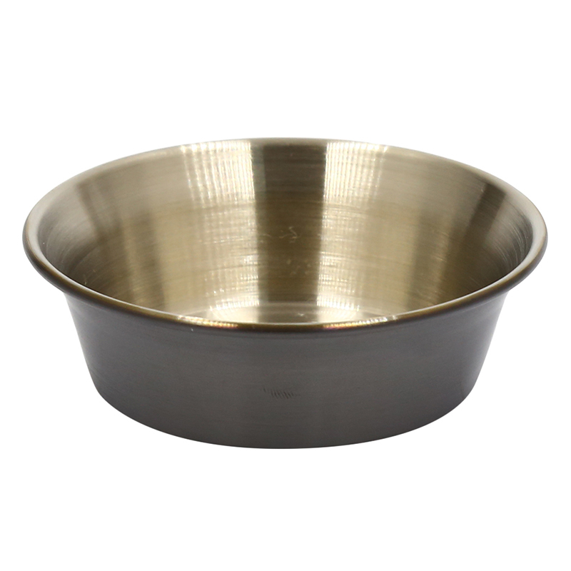 Stainless Steel Small Dish Food Snack Dish Sauce Dish Seasoning Dish Seasoning Steel Cone Plate Sauce Dish: Small Black