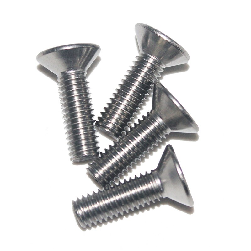 M5 Platte Verzonken Kop Socket Schroeven, Pack 50 Stuk, Rvs, Volledige Draad, rechterhand, Metric (M5 x 18mm)