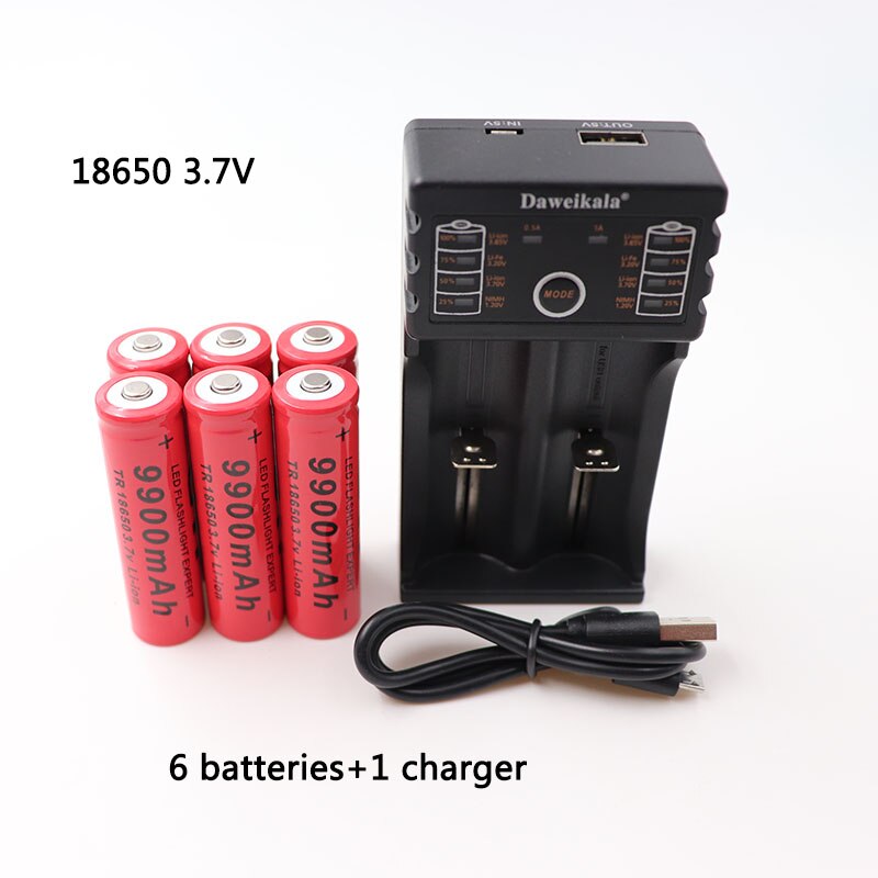 18650 batteri 3.7v 9900 mah daa 201 usb-oplader 1.2v 3.7v 3.2v 3.85v aa / aaa 18650 26650 14500 nimh lithium batteri smart opladning: Blå