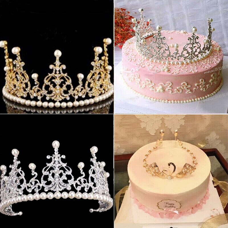 Corona de perlas de Blanco Simple, tocado, accesorios para el cabello de boda, Tiara de novia, diadema, Reina, Pastel de princesa, foto, , decoración del bebé