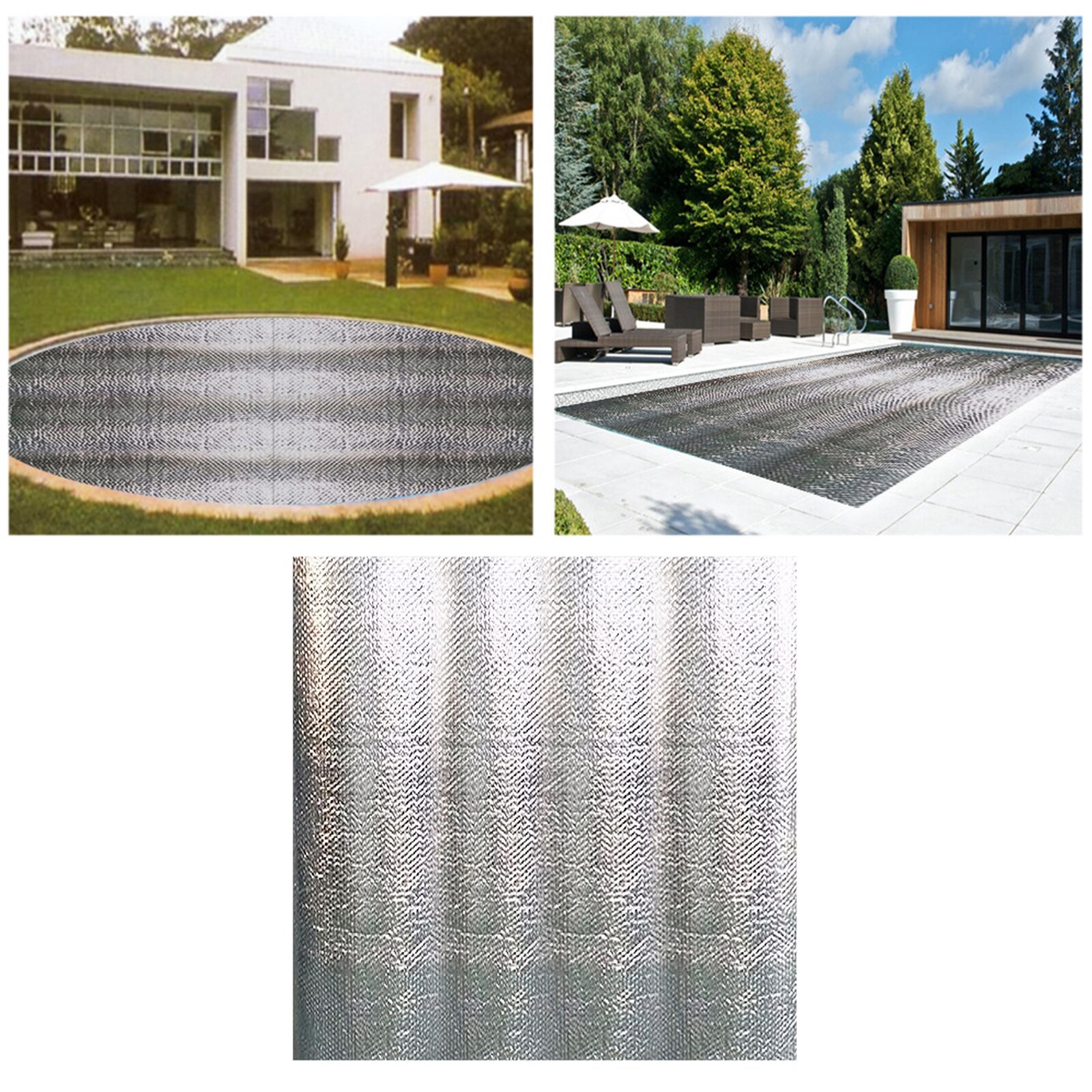 Practical Pool Cover Thermal Insulation Anti-UV Insulation Film Silver