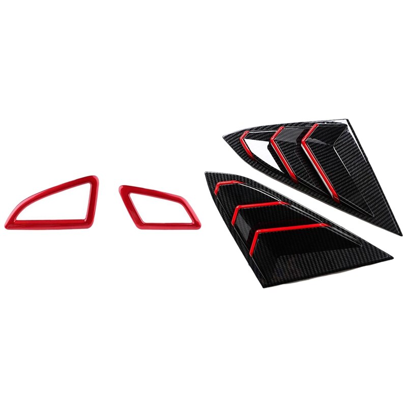 1 Set Rear Window Triangular Window Blinds Protection Cover &amp; 2 Pcs Dashboard Air Vent Wind Outlet Cover Trim Sticker