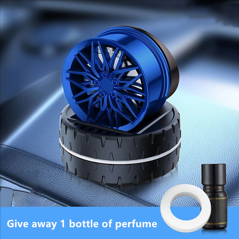 Difusor de Aroma de energía Solar, ambientador para coche, salida de aire, aromaterapia, habitación/coche/oficina/accesorios universales para ambientador de coche: Azul