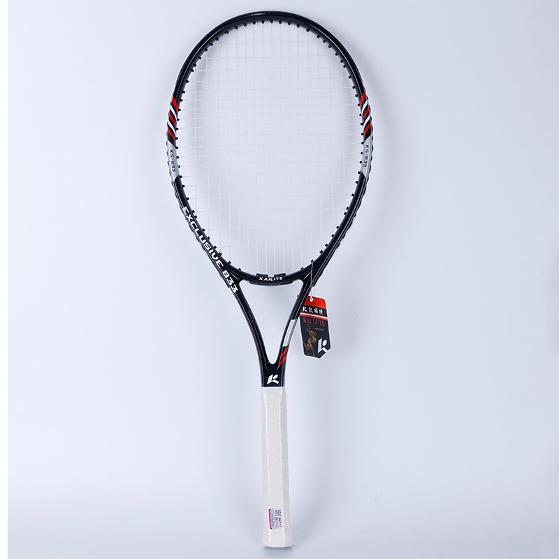 Raqueta De Tenis De aleación De aluminio y carbono, raqueta De entrenamiento Unisex De raqueta De Tenis con bolsa De agarre libre: Black