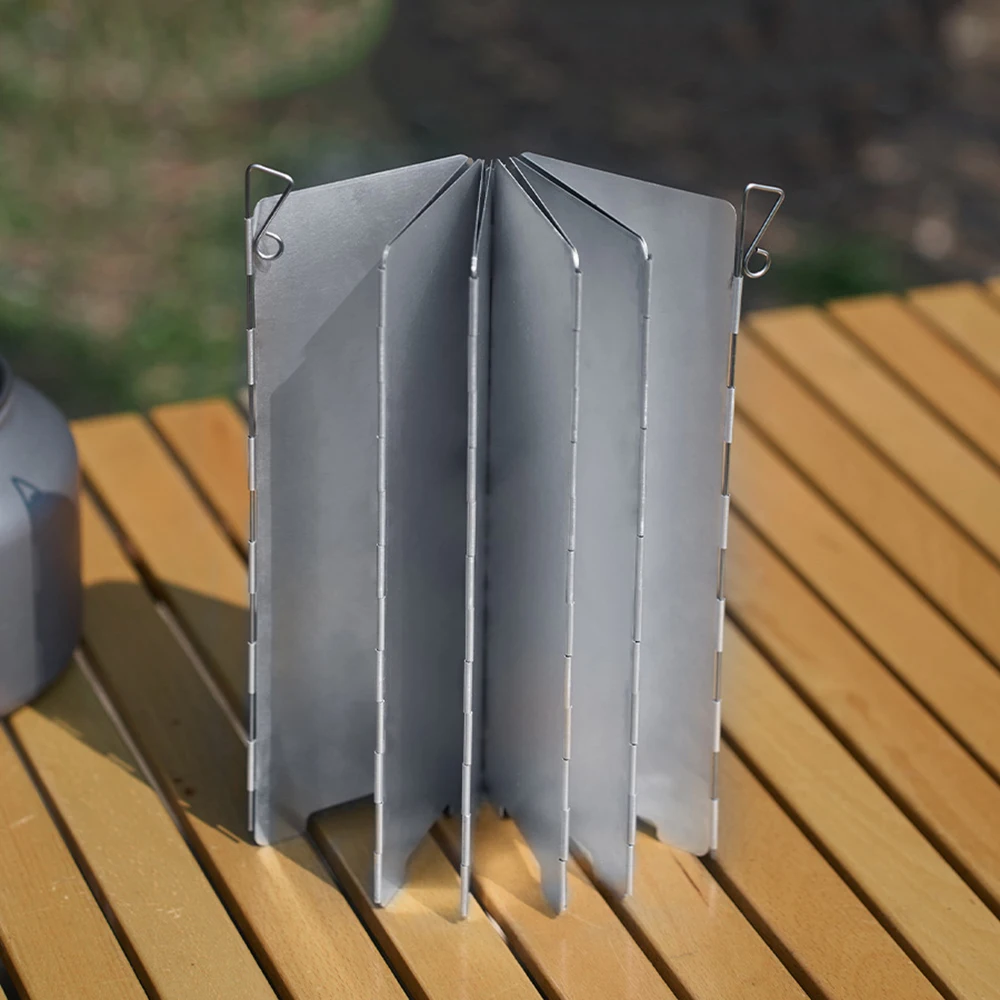 8/10Plates Stove windscreen Ultralight Foldable Gas Stove Windshield Outdoor Camping Cooking Burner Windproof Screen Wind Shield