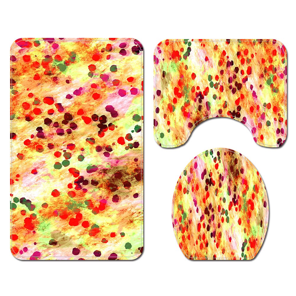 Eenvoudige Geometrische Badmat Douche Decoratie Badtapijten Badkamer Badmat En Douchegordijn Set Dot Gedrukt Wc Matten: Bath Mats-483