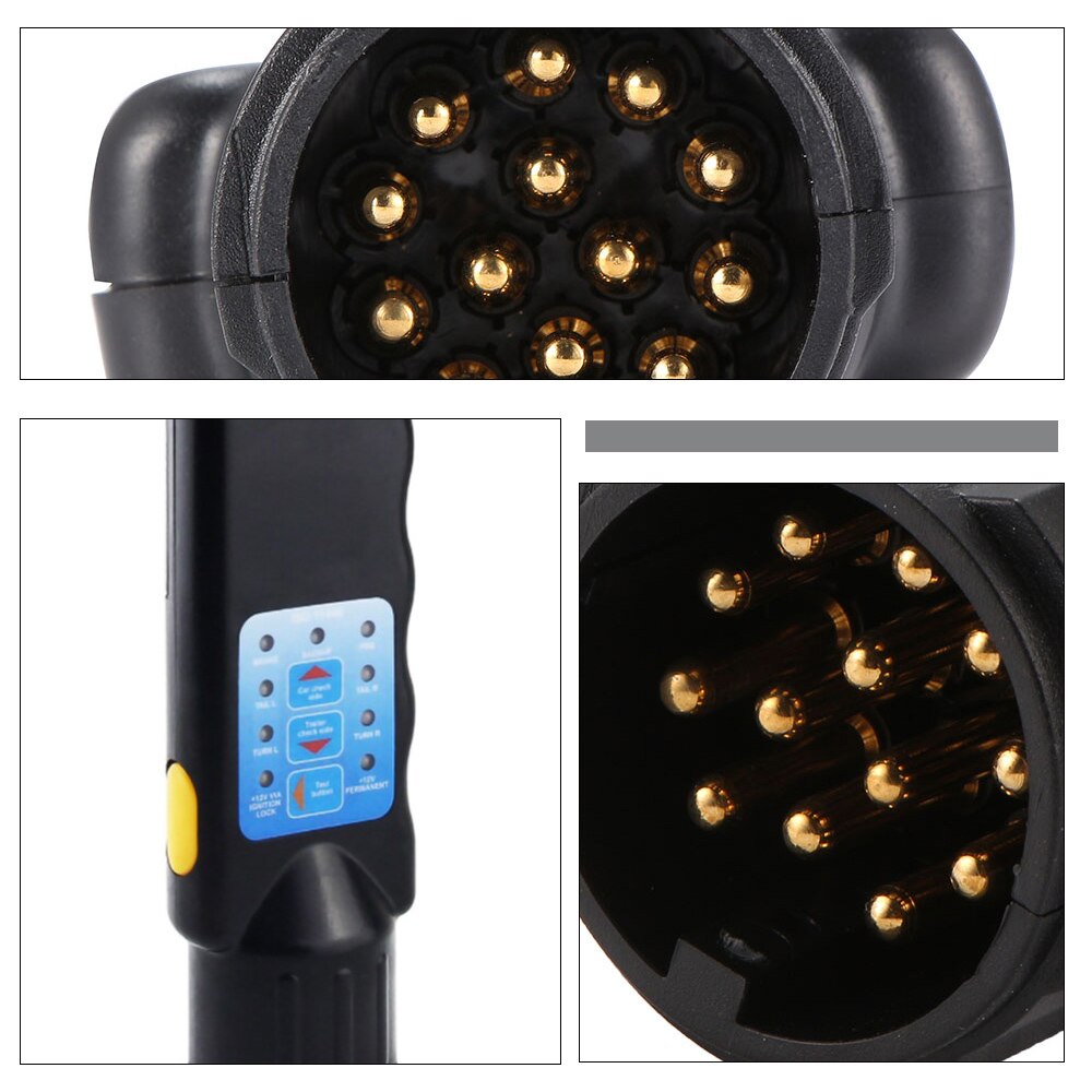 12v Diagnostic Tool 13 Pin Tow Bar Light Wiring Circuit Tester Plug Socket With ROHS Approved for Car Trailer Caravan Towing