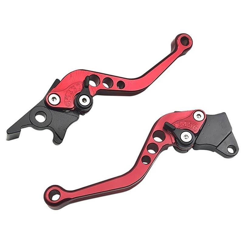 2 uds. De manija de freno de motocicleta, manija de palanca de freno de embrague de aleación CNC para motocicleta, ajuste de para modificación de motocicleta: Rojo