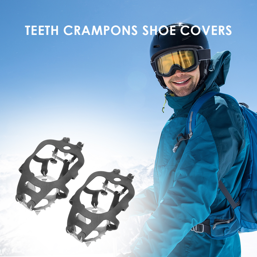 Leats à glace coordonnants pour bottes et chaussures, 18 pointes en acier inoxydable, poignées de traction pour la neige, la randonnée, la pêche sur glace, l'alpinisme