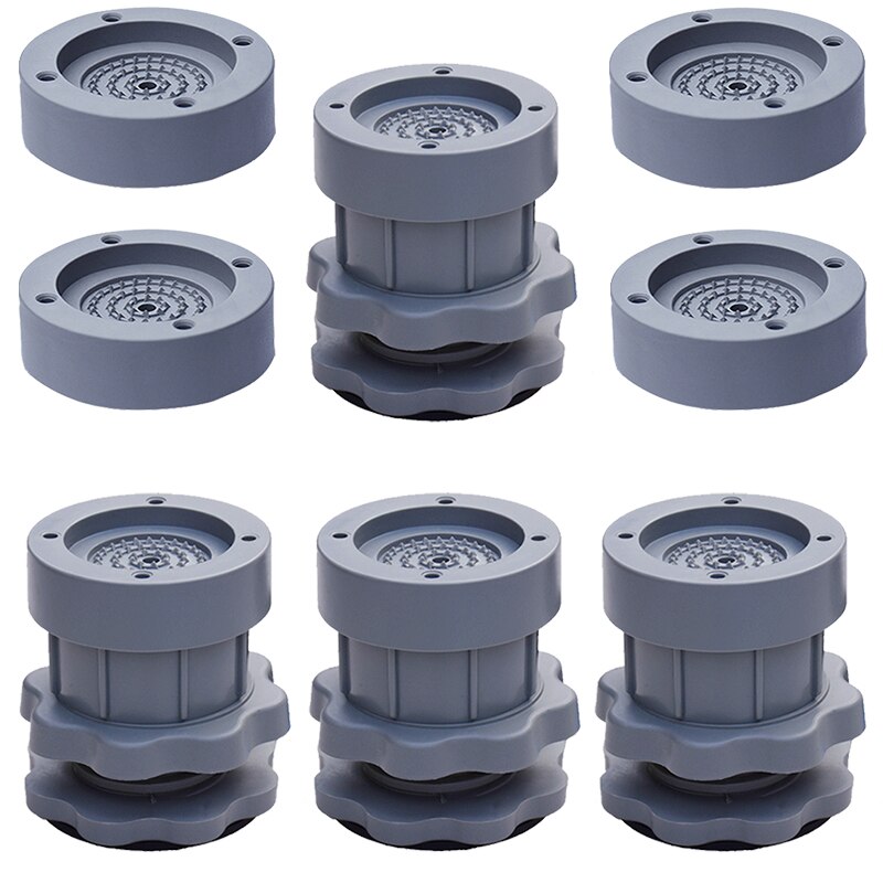 4PCS Anti Vibration Mats for Washing Machine Rubber Mat Support Machine Dryer Rubber Pad Adjustable Non-Slip Pad Floor Protector: Big small grey-4pcs
