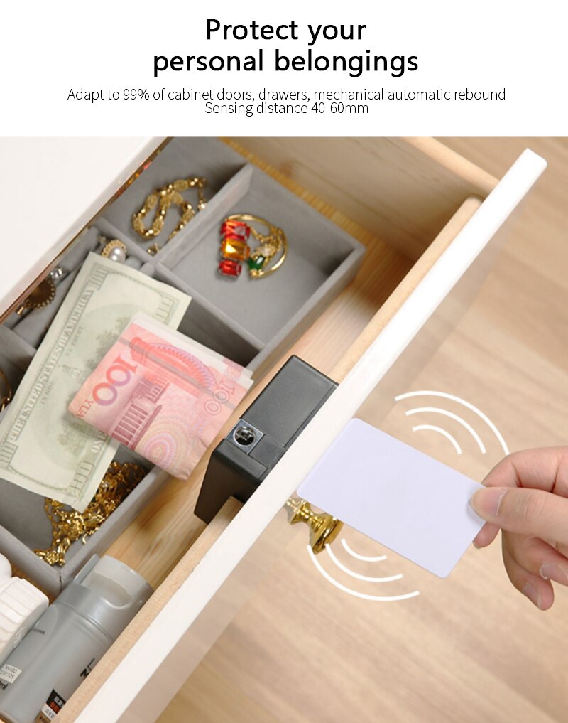 Office Home RFID Smart Drawer Lock Intelligent Cabinet Locker Lock Electronic Invisible Reader Furniture Wooden Door Lock