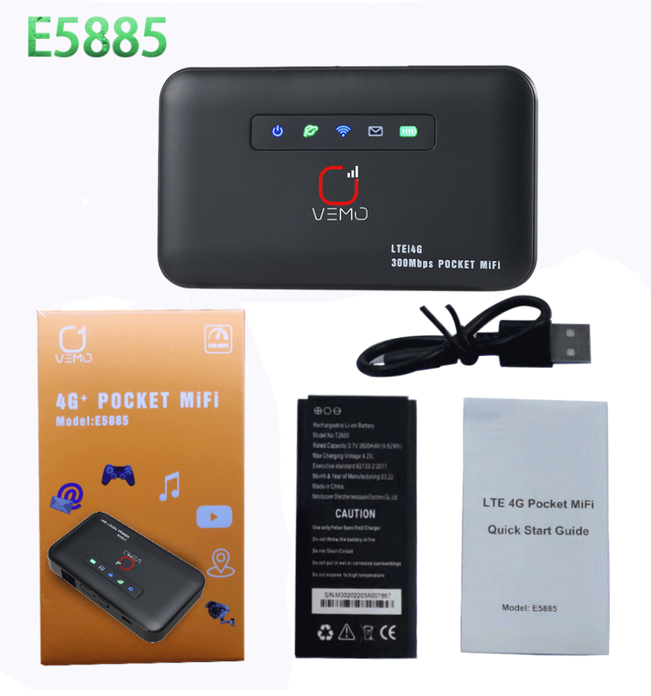 E5885 4G router hotspot LTE WiFi Port RJ45 300Mbps 4G router modem WiFi 2600mAh bateria 1 LAN Port RJ45