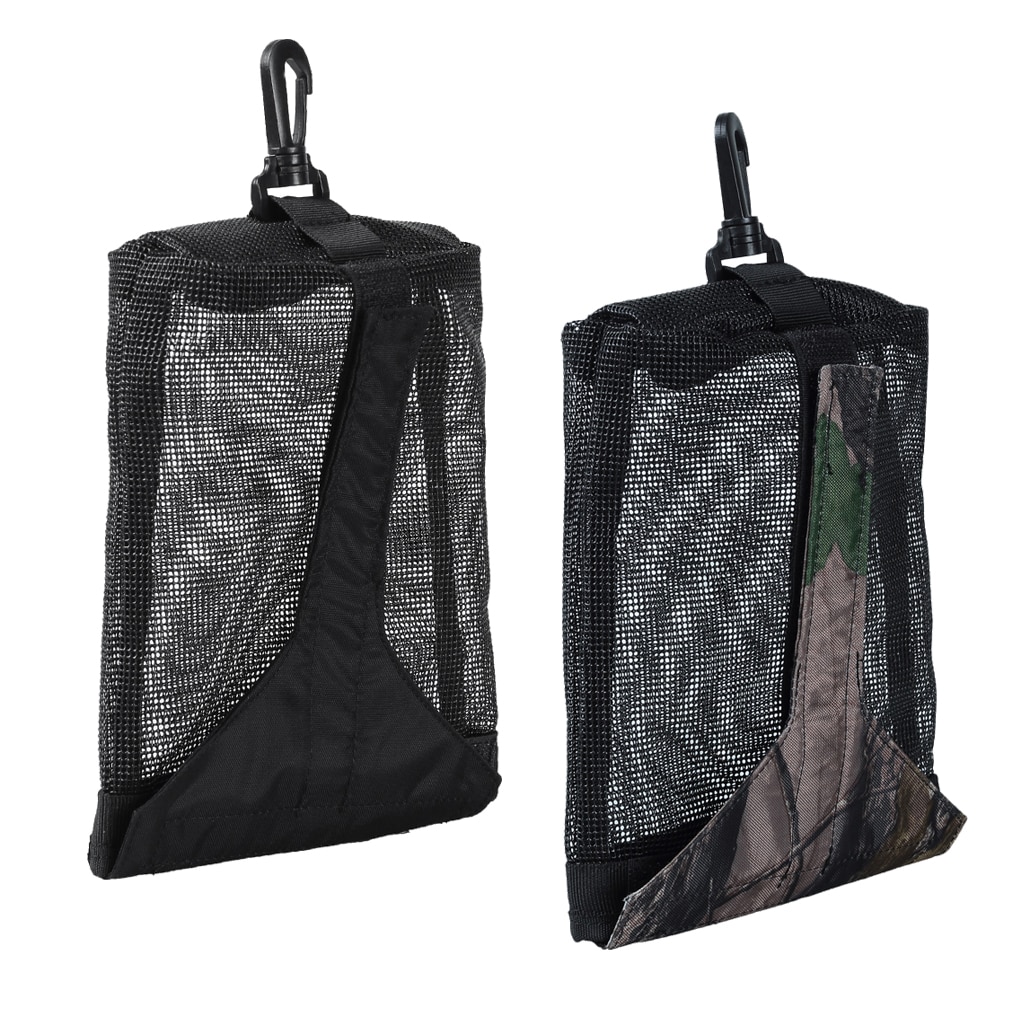 1 Pcs Heavy Duty Mesh Dive Weight Pocket Bag & Clip for Scuba Diving BCD Standard 1" Weight Belt Webbing Strap Black Camo