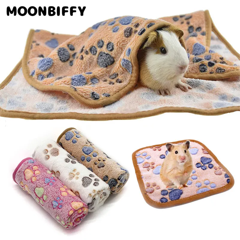 Hamster Cavia Deken Kleine Huisdier Artikelen Soft Warm Bed Slaap Mat Flanel Fleece Pad Voor Konijn Egels Conejos Accessoires