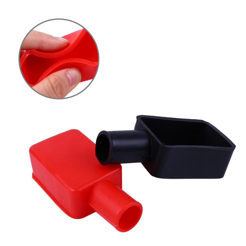 1 Pair Car Battery Covers Cap Boot Insulating PVC Negative Positive Terminal Protector Replacement Auto Batteries Accessories