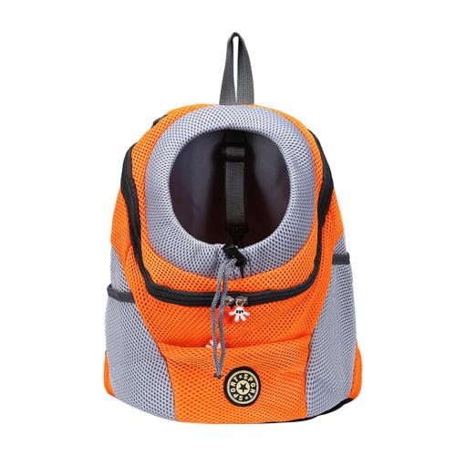 Tragbare Haustier Hund Träger Tasche Atmungsaktiv Oxford Tuch Kopf aus Vorderseite Haustier Träger Tasche Rucksack Breiten Trägern Haustier Rucksack: Orange / L