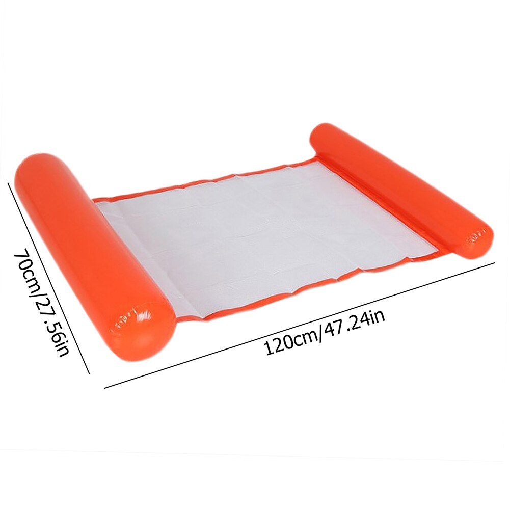 Summer Floating Water Hammock Recliner Foldable Inflatable Air Mattress PVC Swimming Pool Mats Beach Cushion Sleeping Bed: Type A Orange