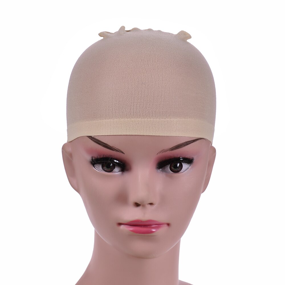 2 Stuks/pak Beste Deluxe Haar Pruik Cap Haarnetjes Voor Weave Stretch Mesh Pruik Cap Voor Het Maken Pruiken Haar care Styling: Beige 2 pieces pack