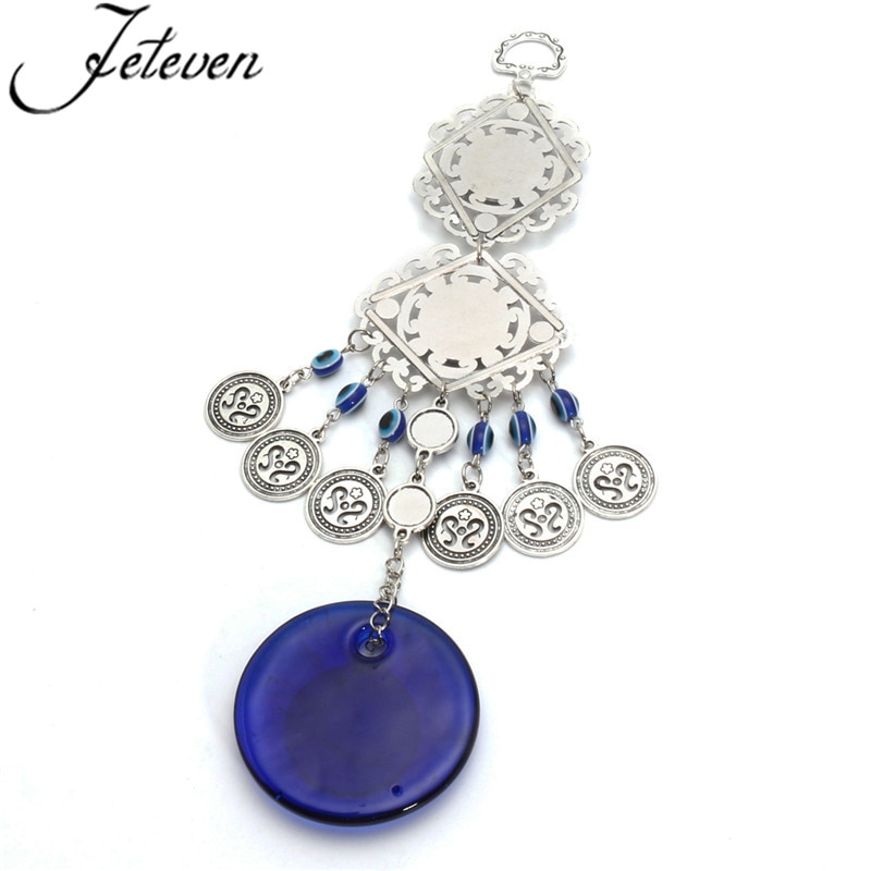 Blue Evil Eye Amulet Hanging Pendants Lucky Trendy Turkish Glass Glaze Charms Car Office Home Decoration Shellhard Jewelry 23cm