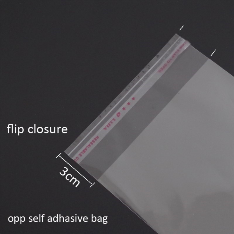 500pcs/LOT Clear Resealable OPP Poly Packing Bag 8x14+3cm Transparent OPP Self Adhesive Plastic packaging bags