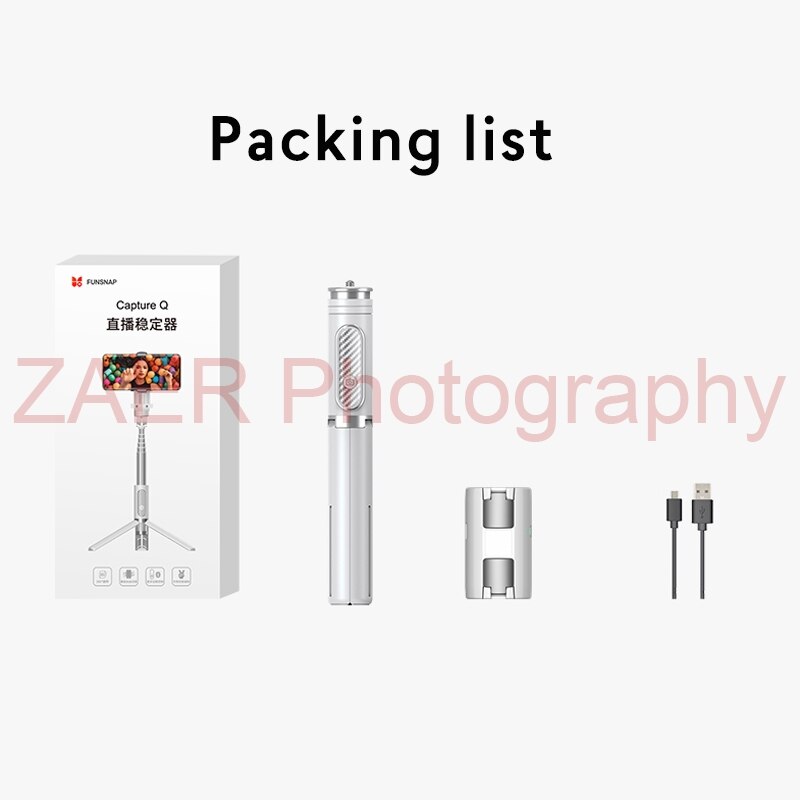 Funsnap Capture Q Selfie Stick Voor Ios Android Smartphone Gimbal Stabilizer Bluetooth Statief Pocket Uitbreiding Handvat Voor Traval: Default Title