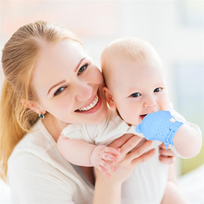 1Pc Baby Siliconen Bijtring Handschoen Mitten Baby Gum Veilig Natuurlijke Tandjes Slijpen Handschoen Helpen Baby Tandvlees Massage