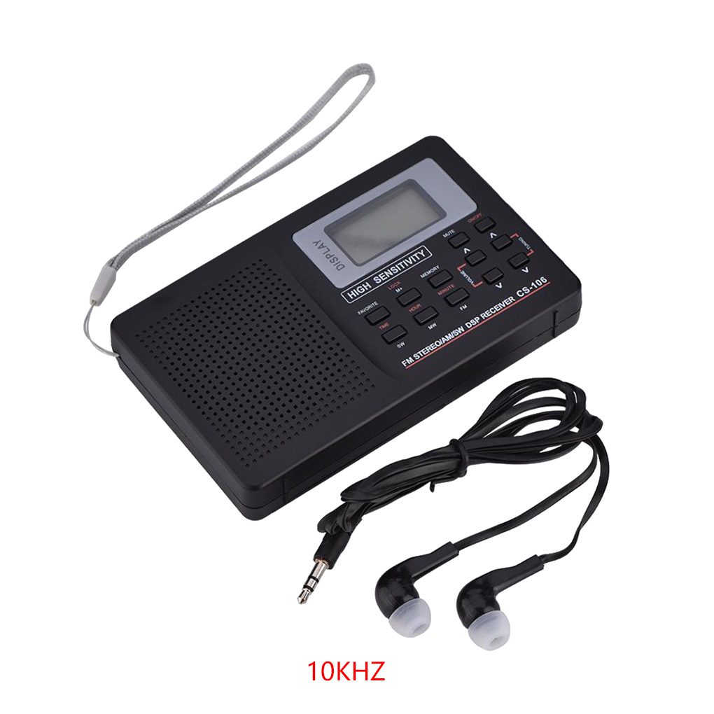 Radio Portable FM/AM/SW/LW/TV – Pleine Fréquence, écran LCD – Avec Horloge, Alarme – Alimentation Piles AA
