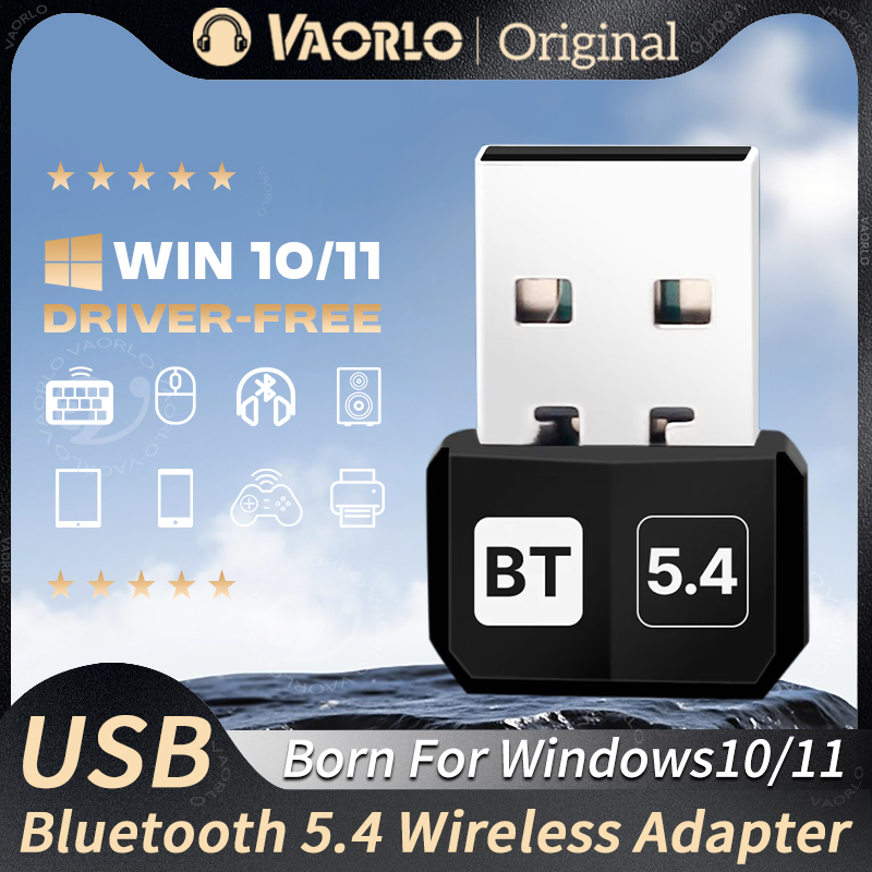 Bluetooth 5.4 USB Wireless Adapter Dongle Receiver PC/Laptop Mouse Keyboard Speaker Audio Transmitter For Win 10/11 Driver Free