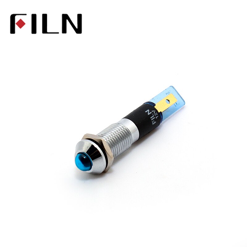 8mm LED signal light red yellow blue green white 12v 110v 24v 220v metal indicator light