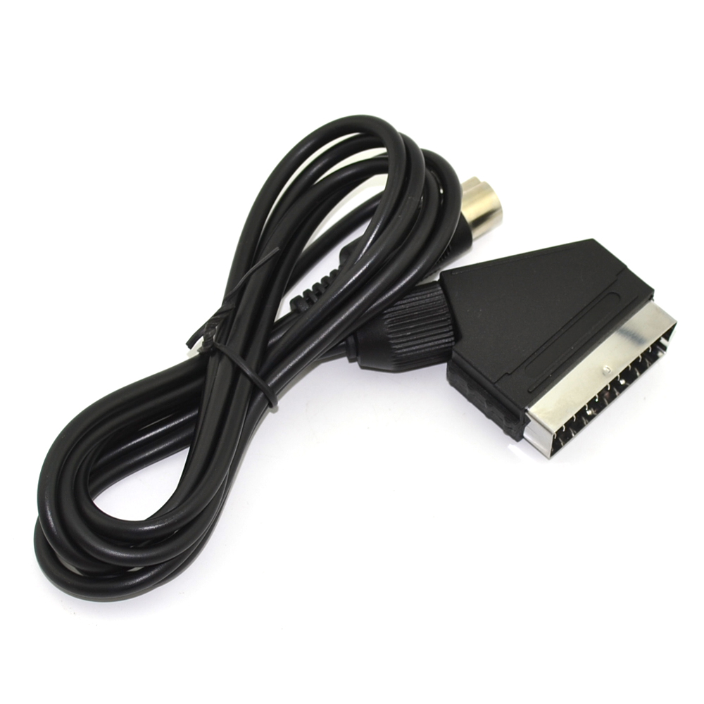 FZQWEG noir 1.8 M/6FT v-pin et c-pin péritel câble RGB AV câbles PAL pour Sega Megadrive 1 Genesis 1 système maître 1