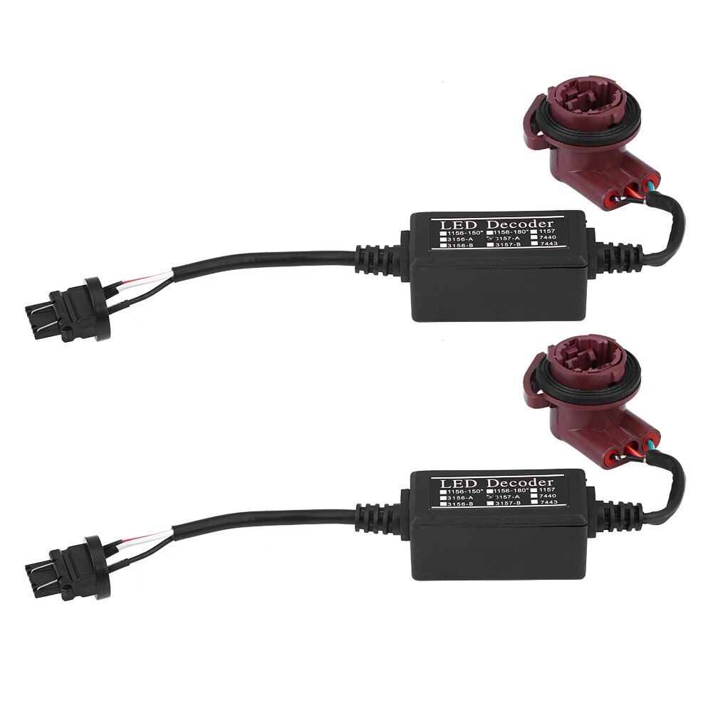 Schwarz 2 stücke 12V 3157 LED Decoder Adapter Anti Hyper blinken Blitz Fehler Stornieren Canbus Bremse Universal- passt für sterben meisten autos