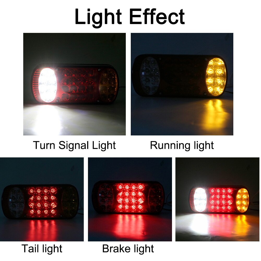 12V Car Truck Tail Light Rear Stop Brake Lights 32LED Signal Lamp For Tractor Trailer Lorry Bus Waterproof Taillight
