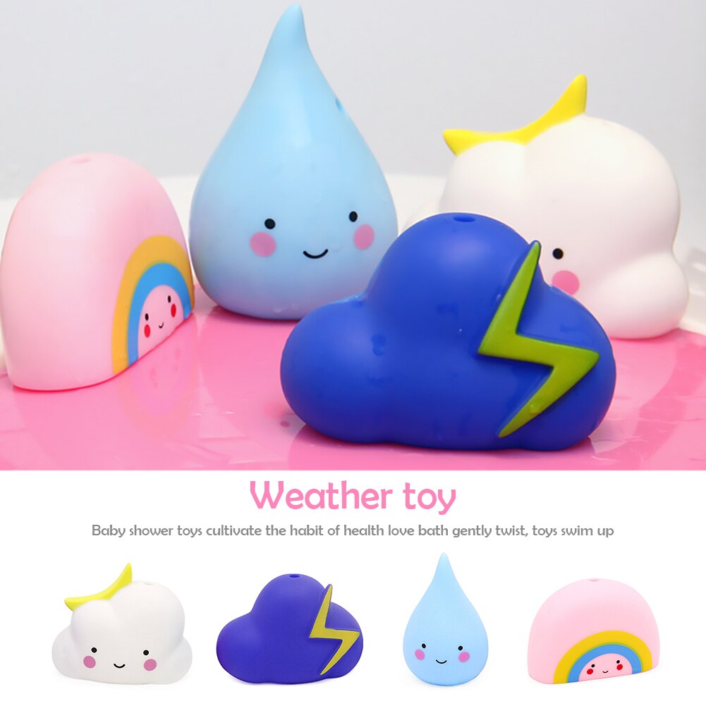 Leuke Baby Bad Water Speelgoed Vroege Onderwijs Leuke Raindrop Rainbow Weer Speelgoed Wolken Douche Drijvende Speelgoed Kids Badkamer Water Speelgoed