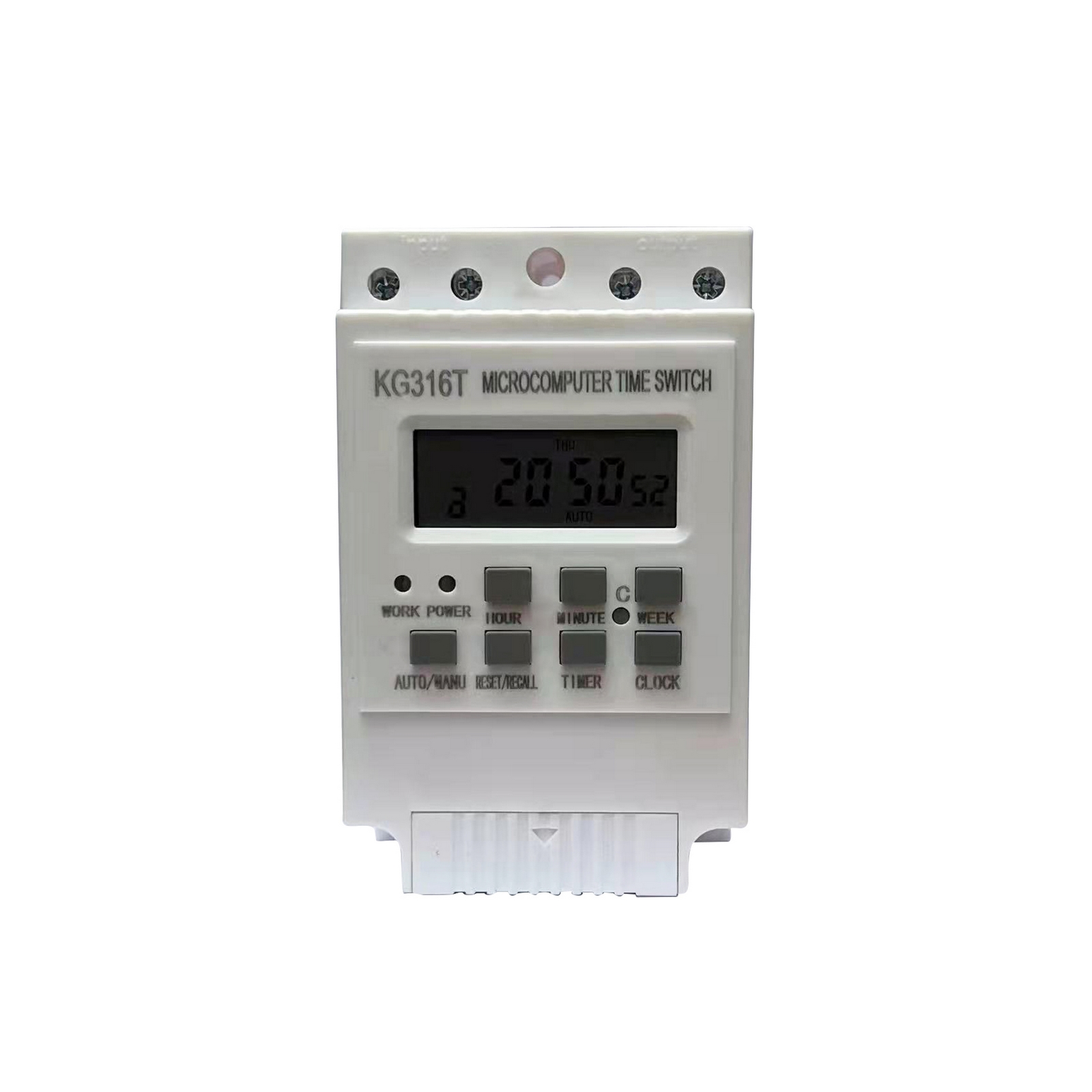 25A 220V Programmable Digital Time Switch Timer Relay Controller Microcomputer Time Control Switch Water Pump Industrial Timer: white