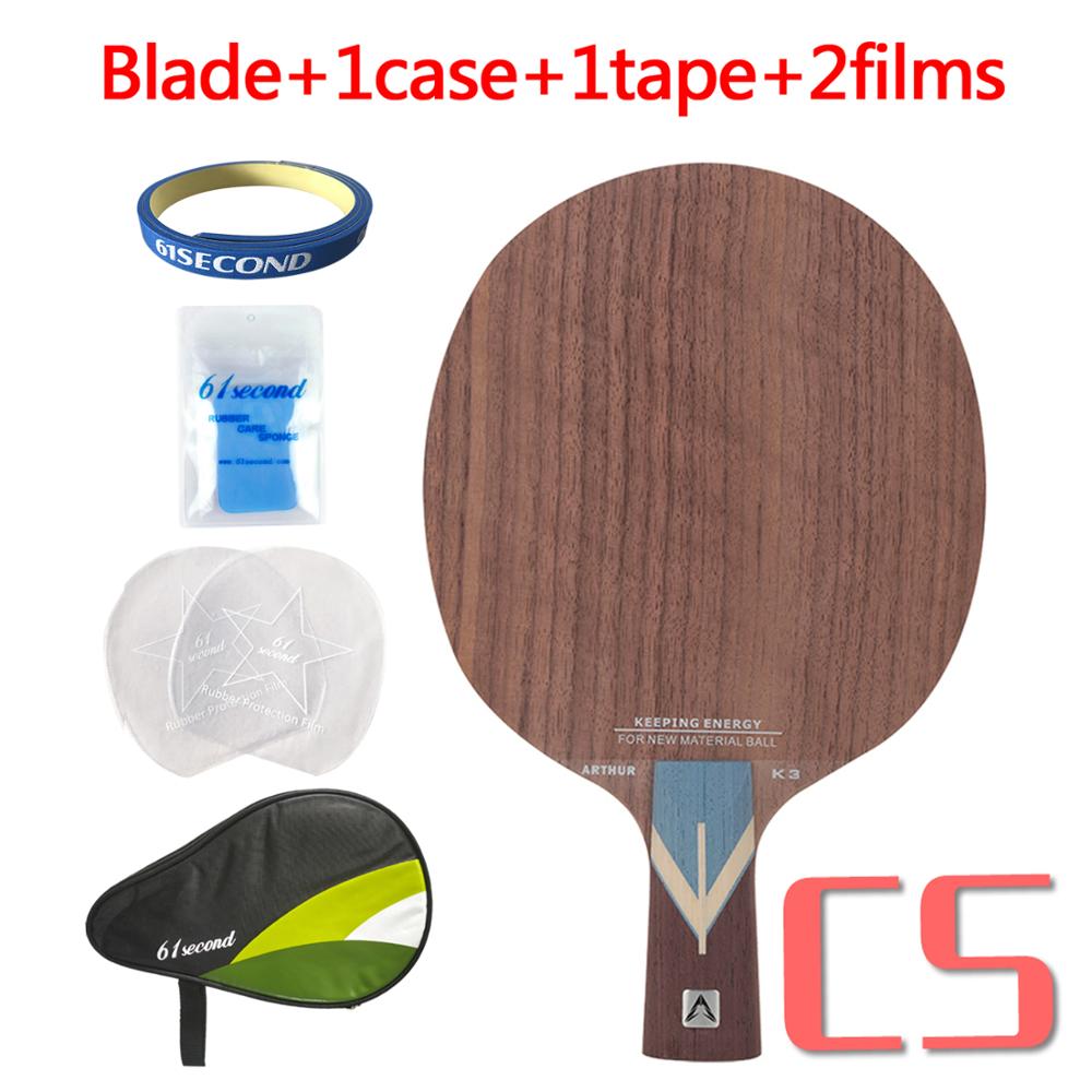 LOKI Arthur K3, pala de tenis de mesa ofensiva, 5 capas, madera de nogal, raqueta de Ping Pong, gran área dulce, raqueta de tenis de mesa: CS with HM case